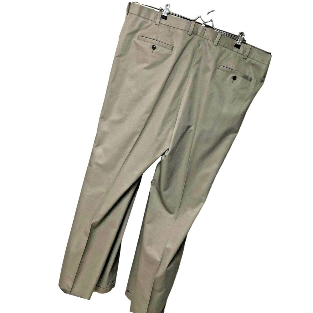 LOT of 2‎ Nordstrom Supima Cotton Pants Tan Office Cuffed Pleated Mens 46 x 36